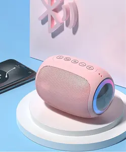 15W Stereo Portable Wireless Pink Speaker with LED Light, Outdoor Party Beach Camping Portable Speaker Holiday Gifts, Halloween, Home Festival, Christmas Gifts springtok