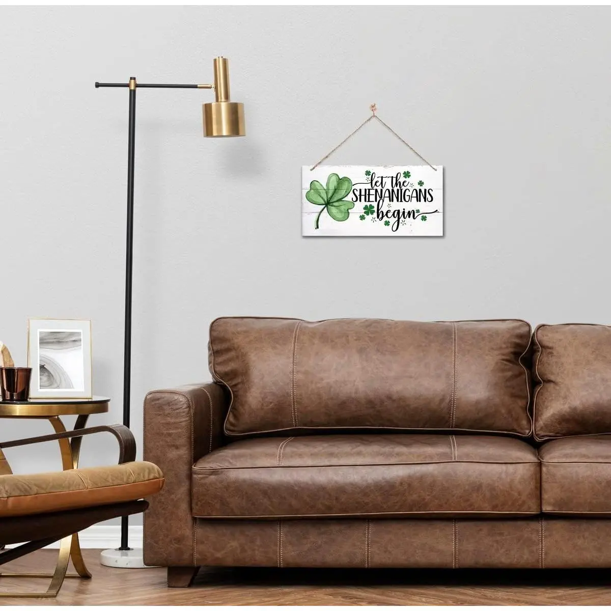 Hanging St. Patrick's Day Wooden Decor - 'Let the Shenanigans Begin' Wall Art, Home & Door Sign, Shamrock Theme Hanging St. Patrick's Day Wooden Decor - 'Let the Shenanigans Begin' Wall Art, Home & Door Sign, Shamrock Theme
