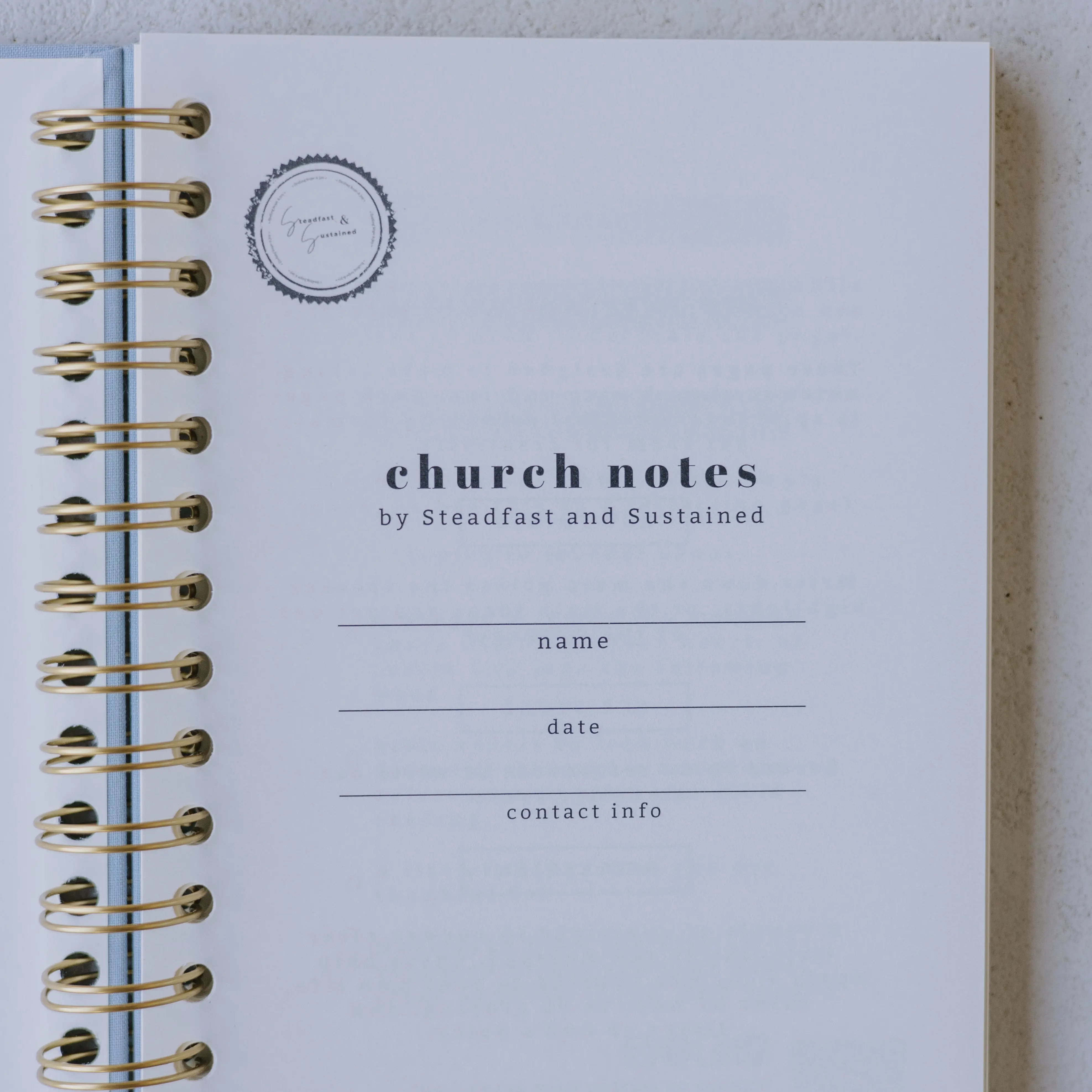 Church Notes Journal - Sky Blue Linen by Steadfast and Sustained ...