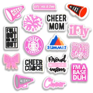 Cheer Croc Charms 16PCS PVC Clog Pins Accessories Party Favors Birthday Gifts Holidays Decoration for Boys Women Girls