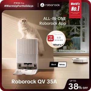 Roborock Qrevo Series Robot Vacuum and Mop (QV 35A), 8000Pa Suction, Anti-Tangle Brushes, Smart Obstacle Avoidance, Auto Mop Washing, All-in-One Dock, 200RPM Spinning Mops #Holidays #ChristmasGifts