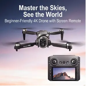 M7 Triple Camera FPV Drone with 4.3'' Screen Remote Brushless Motor, 2 Batteries