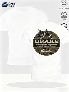 Duck Hunting System Innovative Waterfowl Hunting Retro Print Unisex Soft Fabric Round Neck Short Sleeve T-Shirt, Casual Top, Daily Holiday Wear or Gift Choice, Outdoor Theme Clothing