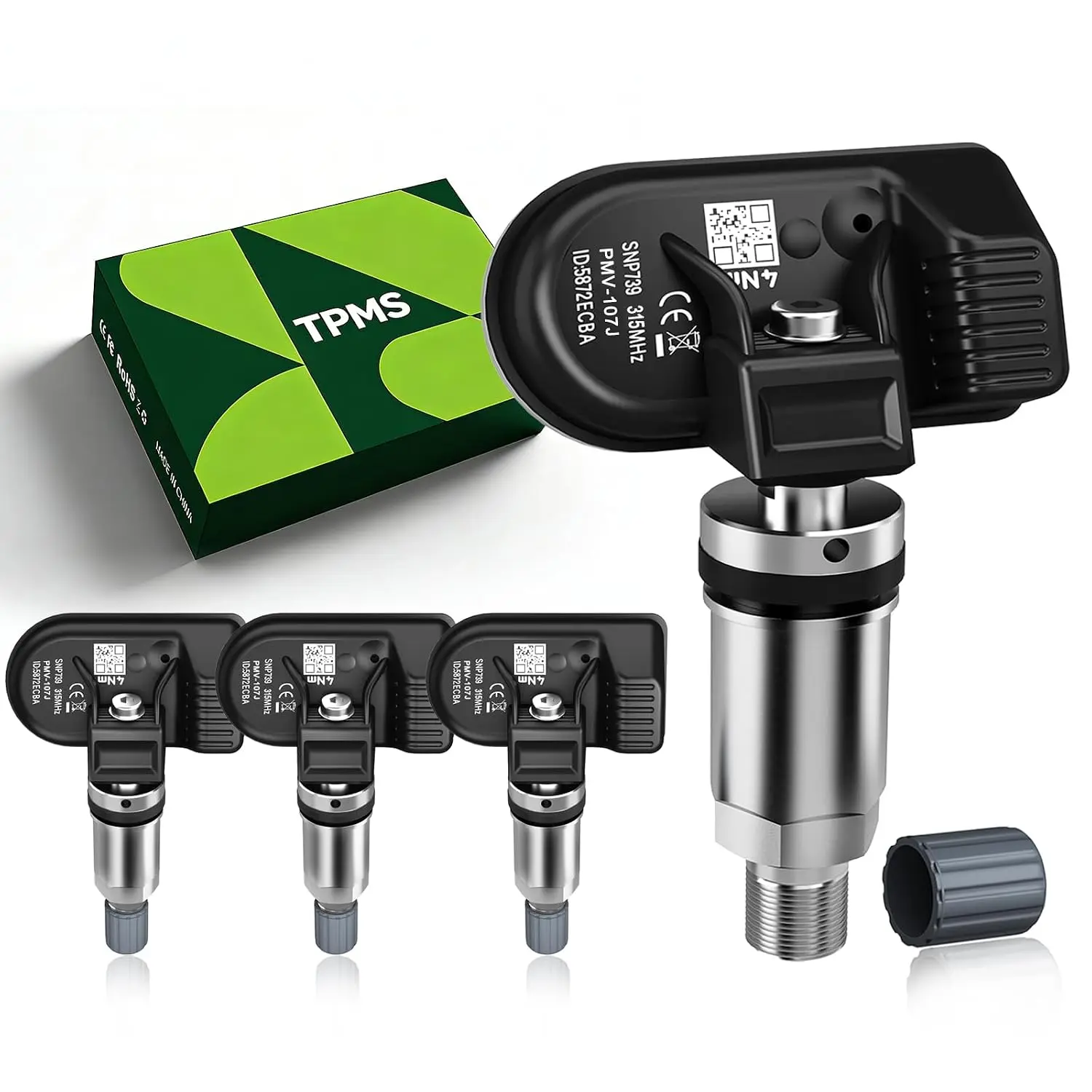 TPMS(Tire Pressure Sensor)315Mhz With Tacoma/Highlander/RAV4/4Runner (4PCS) | Pre-Programmed TPMS With TOYOTA Tacoma 2006-2025|Highlander 2007-2025|RAV4 2006-2012|4 Runner 2006-2025/OE#PMV-107J