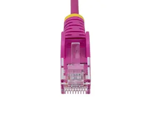StarTech 25ft Pink Slim CAT6 Ethernet Cable, Snagless, 100W PoE, UTP, LSZH, 28AWG Pure Bare Copper Wire, Slim RJ45 Network Patch Cord w/Strain Reliefs, Fluke Tested Model N6PAT25PKS
