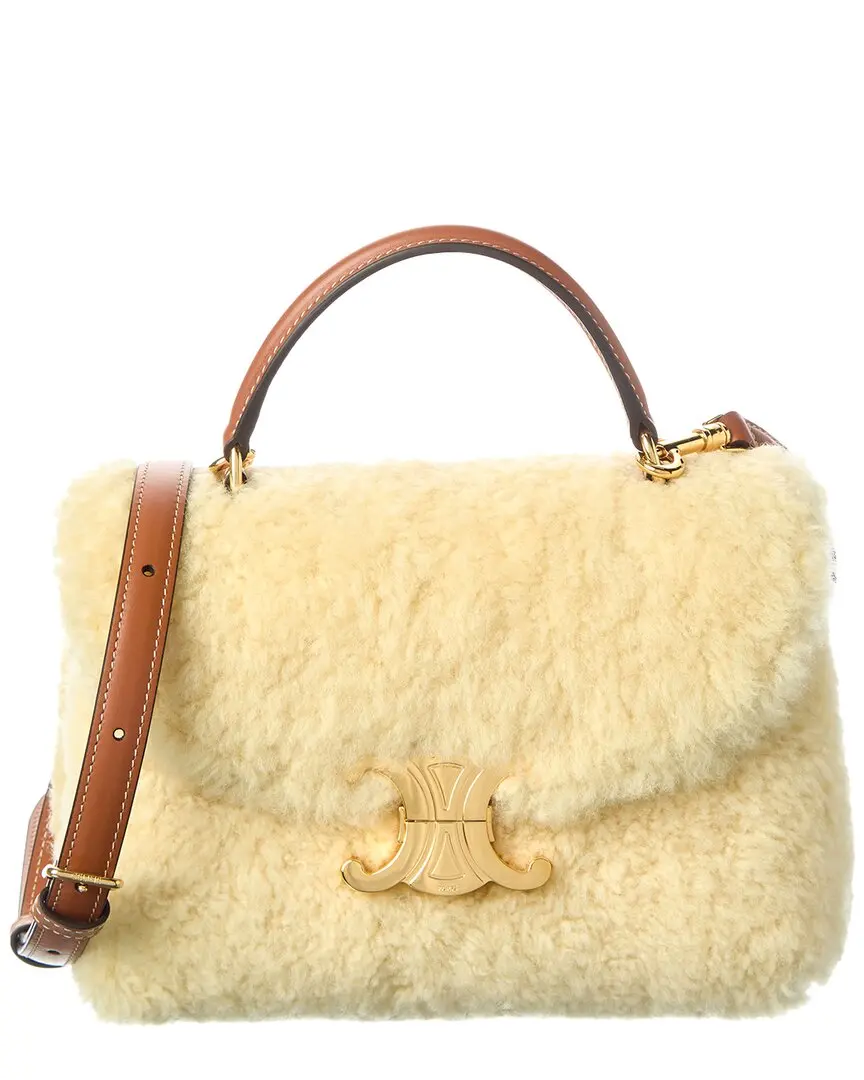CELINE Teen Shearling Shoulder Bag