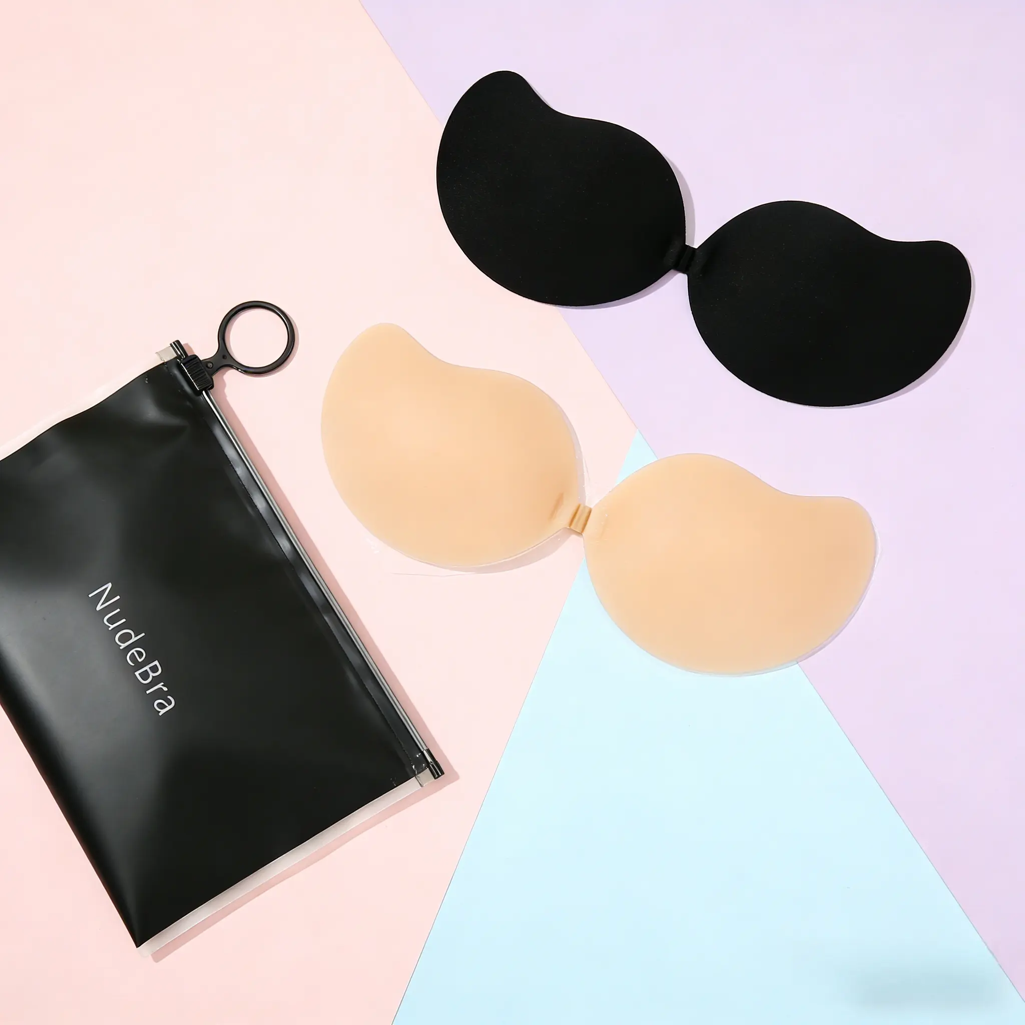 Push Up Bra Pads for Women, 2-Piece Breathable Cloud Cotton Mesh & Silicone Stick-On Cups, Wireless Seamless Invisible Skin-Tone for Wedding & Sports Bras, Bra Inserts
