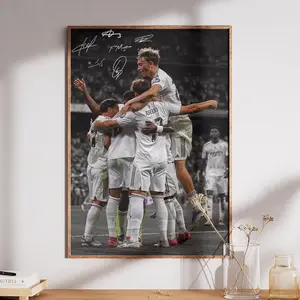 Real Madrid Celebration Poster, Football Wall Art Print, Real Madrid Team Artwork, Gift for Huband, gift for daddy, gift for firend, Poster Gifts, Gift For Fan - Unframed