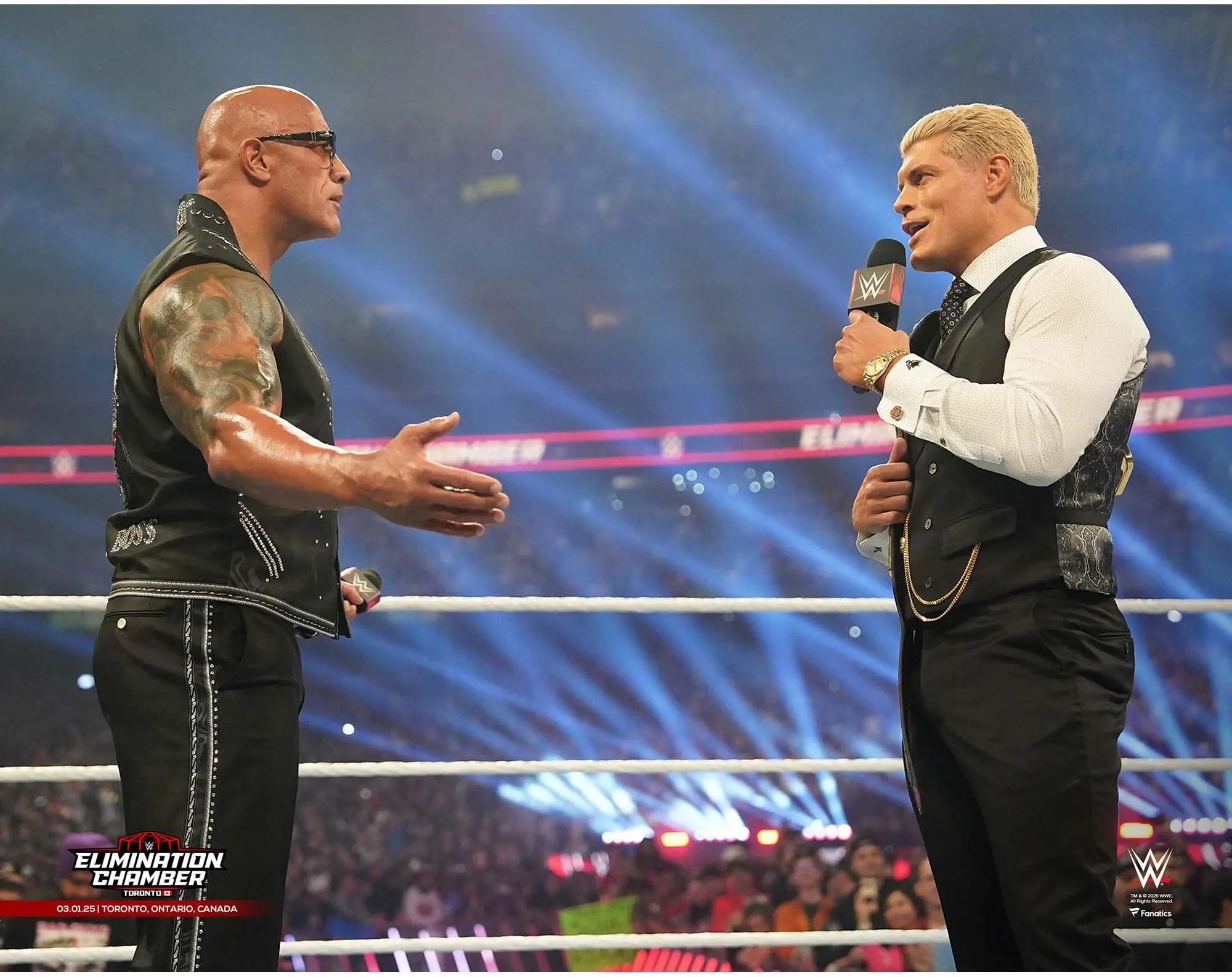 Cody Rhodes & The Rock WWE Unsigned In-Ring Entrance Photograph - Wrestling Memorabilia