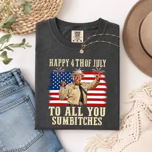 Happy 4th Of July To All You Sumbitches T-Shirt, Retro Smokey And The Bandit Movie TShirt, Independence Day Gift 250 Years Top