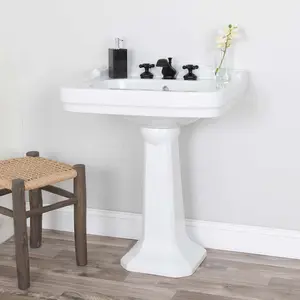 Royal 28 Inch Pedestal Sink with Backsplash