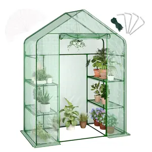 Greenhouses for Outdoors with 4 Wire Shelves, 57 x 29 x 77 inch Portable Greenhouse with Thicken PE Cover, Roll-up Zipper Door, Walk-in Green Houses