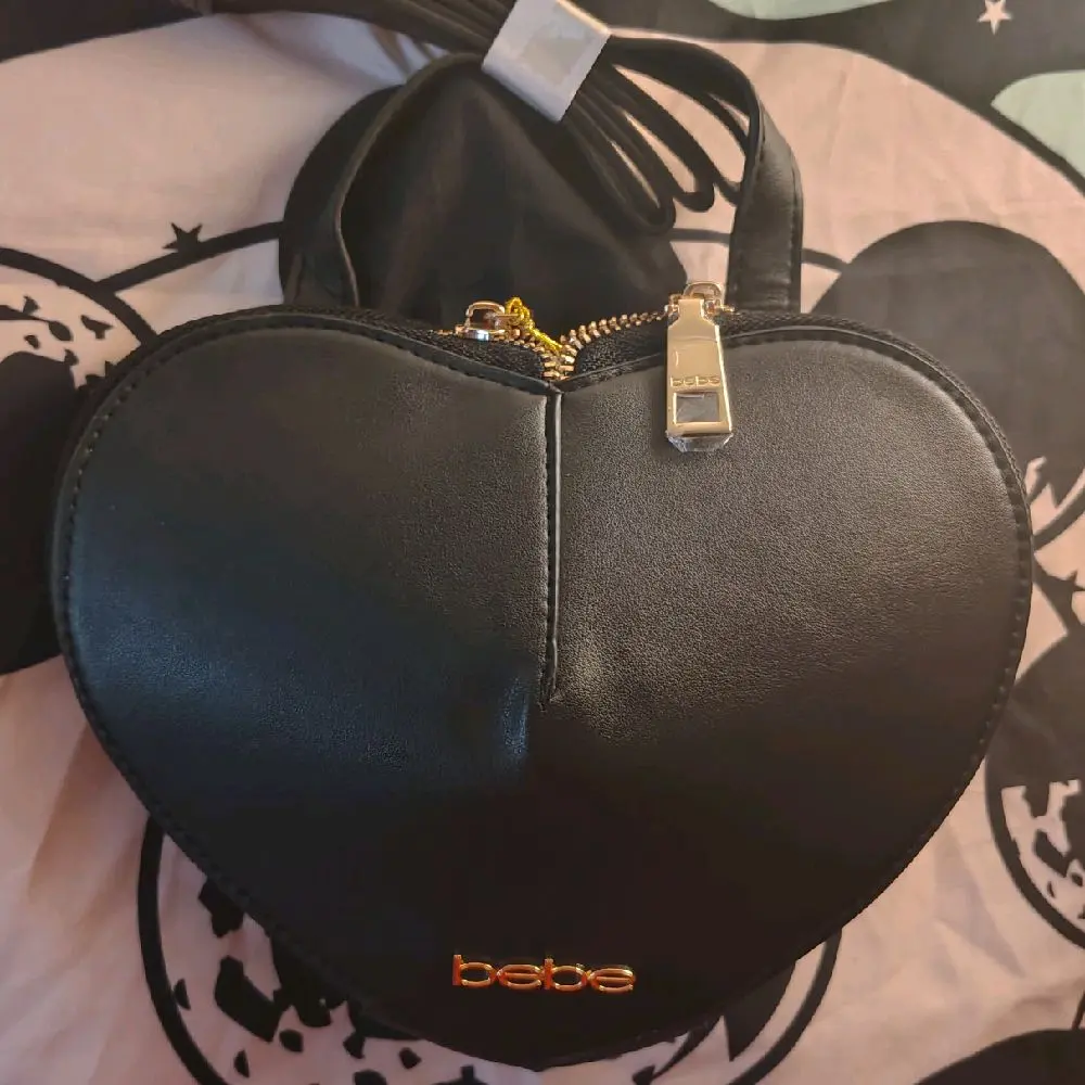 Bebe Heart-Shaped Crossbody Bag, Black