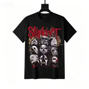 Dewanz Merch Slipknot Black Crew Neck Cotton T-Shirt. Unisex. Suitable for all seasons, a great choice for everyday wear, sports, parties, or streetwear.
