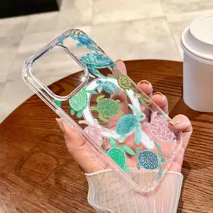 Phone Case - Mobile Phone Protective Cover: Vibrant watercolor sea turtle walking, reinforced shockproof hard shell, compatible with iPhone 17/16/15/14/13/12/11/X/XS/XSMAX/17E, brand new, stylish, gift, personalized