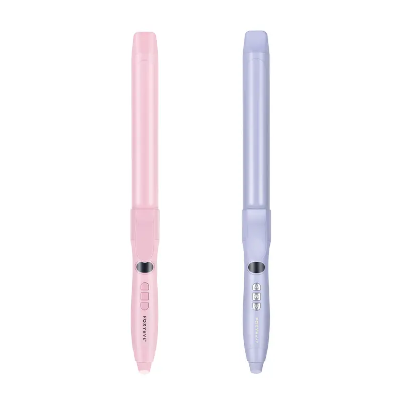 FoxyBae Bounce Bae 1.25” Long Barrel Curling Iron – Tourmaline Ceramic Spring Clip Curler for Waves & Curls, Frizz Control, Shine