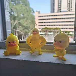 3pcs Muscle Duck Statue Set, Easter Party Gift, Birthday Present, Rich Expressions, Desk Decor, Game Room Atmosphere, Art Figurine, Decorative Figurines, Age 14+