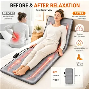 Full-body massage mattress with acupressure massage, neck kneading, and hot compress for the neck and waist. This multi-functional massage pad works on the neck, back and legs, and can be used while lying on sofas or beds.
