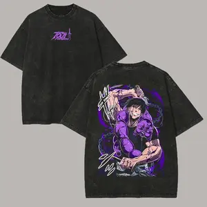 valentine shirts Fushiguro Toji Graphic T-shirt Jujutsu Kaisen Manga Vintage Washed T Shirt Men Women Oversized Clothing Cotton Short Sleeve Tees
