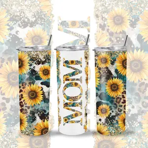Mom Sunflower Tumbler | 20oz  Skinny Tumbler