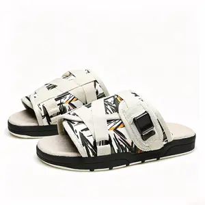 2026 Abstract Print Slide Sandals for Men & Women, Adjustable Strap Open-Toe Slippers, Soft Cushioned Footbed, Non-slip Casual Slides for Summer, Beach & Daily Streetwear
