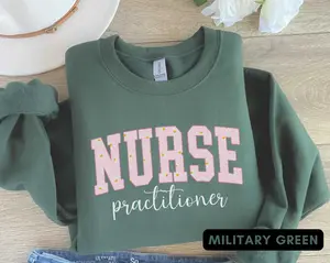 Daisy Nurse Practitioner T-Shirt OR Sweatshirt , NP t-shirt , Family Nurse Practitioner shirt, Gift for Dnp Fnp Graduation, Cosmetic Np Crewneck Bottom