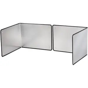Silver Large 2 Pieces 2 Sided Stainless steel Splatter Guard for Frying Stove Top,Oil Splash Guard Cooking for Stove,Non Stick Foldable Splatter Screen