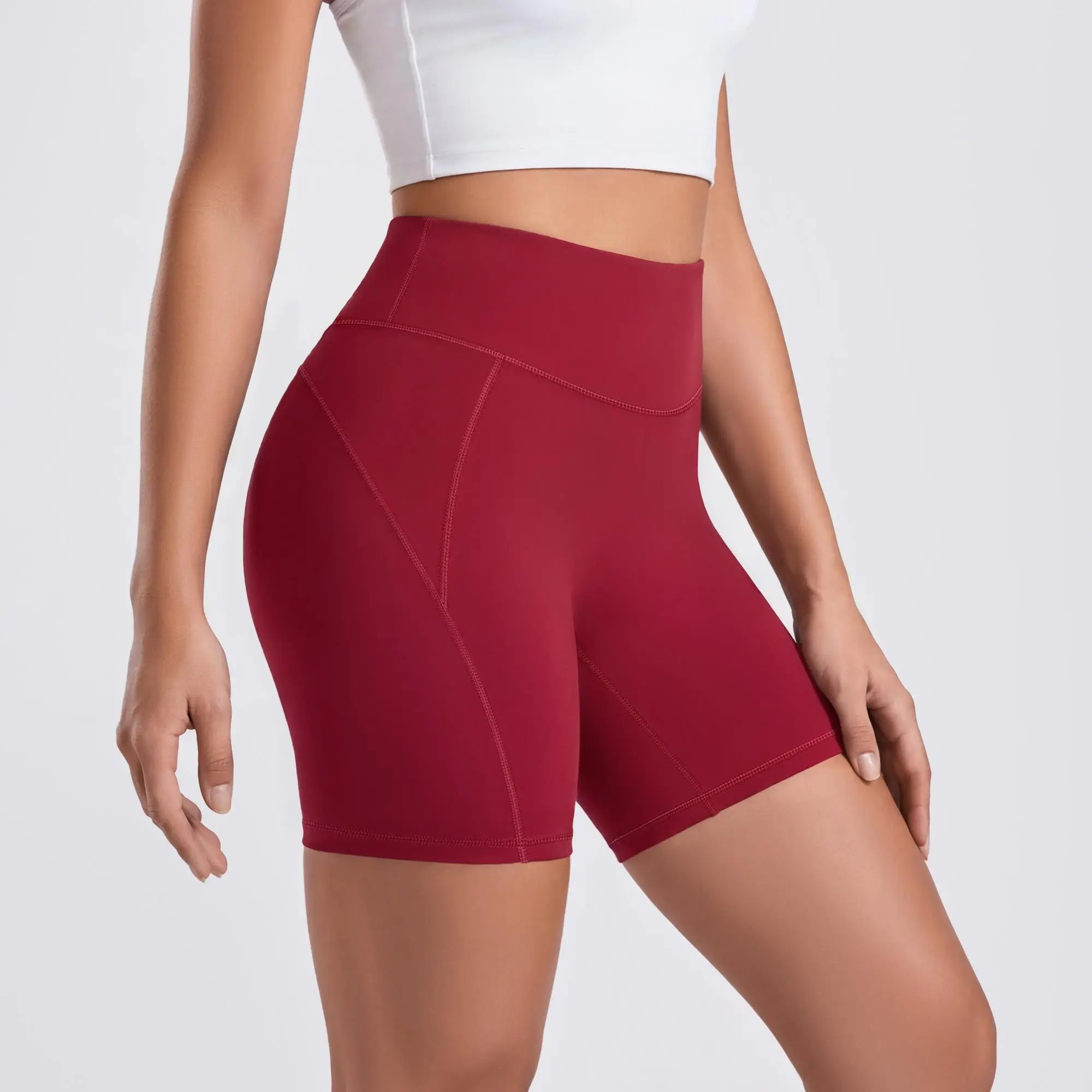 OYV Women's High Waist Tummy Control & Butt-Lifting Shorts with Sculpting Seam Design