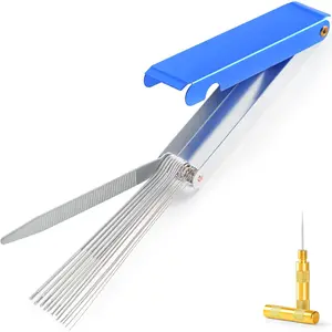 Torch Tip Cleaner Welding Nozzle Carburetor Cleaner Tools Accessories with 13 Cleaning Wires and 1 Sharp Pick for Carburetors, Gas Orifices, Sprinklers and Shower Heads Cleaning