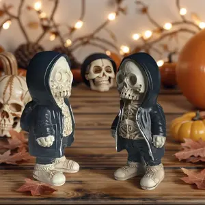 Halloween Skull Statue Ornament, Multicolor Fashion Car Dashboard Decor, Unique Festival Decoration for Desktop Window Interior, Stylish Character Ornament, Perfect Halloween Gift for Friends & Family