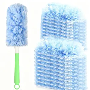 Disposable duster set, 1 set of electrostatic dusters, equipped with replaceable brush heads and handles, household cleaning tools, suitable for home kitchens and bathrooms, disposable duster refills