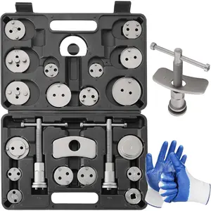 24pcs Brake Caliper Tool, Heavy Duty Disc Brake Caliper Tool Set, Wind Back Kit for Brake Pad Replacement, Master Disc Brake Caliper Tool Kit Fits Most American, European (Black)
