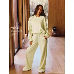 GLOWMODE SoftSerene Modal Silky-Smooth Comfy Drawstring Waist Relaxed Fit Contrast Color Leg-Lengthening Sweatpants With Side Pockets Daily Casual Wear