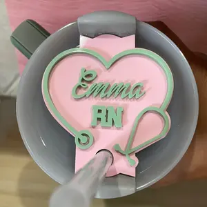 Heart Stethoscope Name Plate H2.0 - 20, 30 & 40 Oz - enter name and occupation in order comments