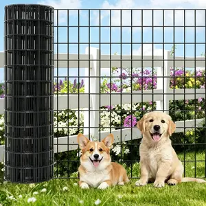 PVC Coated Welded Wire Fence 36 Inch x 50 Foot, 2 Inch x 4 Inch, Garden Border Fencing Roll Vinyl Coating Metal Wire Mesh for Yard Vegetable Plant Protection Poultry Netting