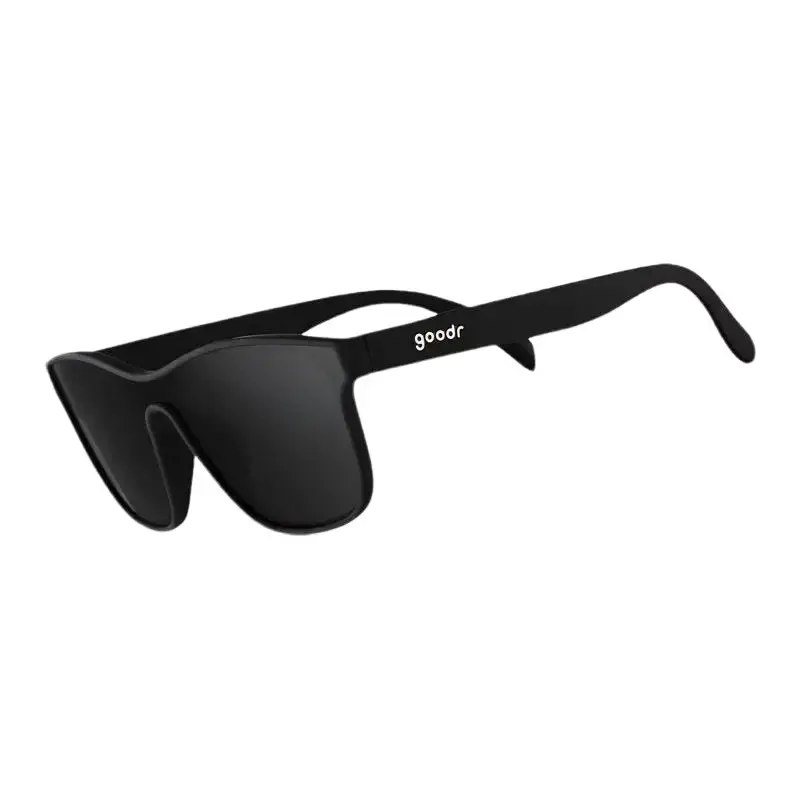 goodr The Future is Void Medium Size (VRG) Solid Black Frame with Black Lens, UV400, No Slip No Bounce No Tangle