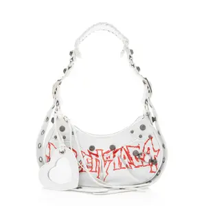 Pre-owned Balenciaga Lambskin Shoulder Bags Arena Lunar New Year Graffiti Le Cagole XS Shoulder Bag