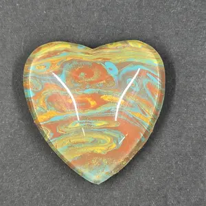 Hand Painted Magnet 1in-1.5in Colorful Glass Heart Magnetic Item for Unique Home Decor Decoration Decorating