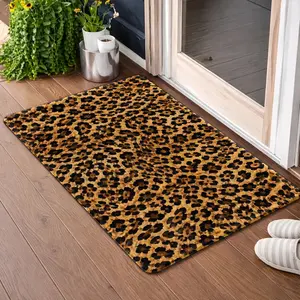 1pc, 2pcs, 3pcs Leopard Print Mats, Durable And, Machine Washable, Suitable for Bedroom, Living Room, Bathroom, Kitchen, Hallway, And Balcony, Indoor And Outdoor Entrance, Premium Entrance Rug, Front Door Mat, Bathroom Non-Slip Mat, Kitchen Mat