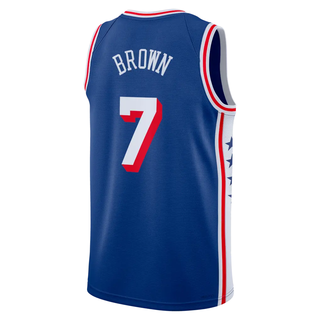 Brown 26-27 Blue Basketball Jersey, Breathable Game Day Sports Shirt, Short Sleeve, Quick-Dry Breathable Shirt, Cool Gift Idea