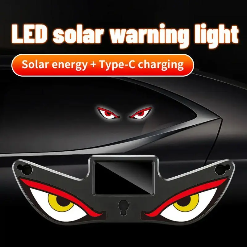Auto Decorative Light Panel for Car Enthusiasts, Dynamic LED Display with a Quirky Animated Vampire Devil Eye for Rear Windows, Lights