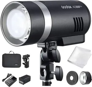 Godox AD300Pro AD300 Pro, 300W 2.4G TTL Flash Strobe Monolight, 1/8000 HSS, 0.01-1.8S Recycle Time, 300 Full Power Pops, 5600±100K, 12W Brightness Adjustable Bi-Color Modeling Led, W/Handheld Grip