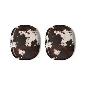 Brown White Cowhide Pattern AirPod Max Cases | Headphone Shell Skins