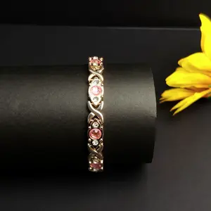 Energy magnet bracelet, eco-friendly alloy with diamonds, adjustable ladies' wristband day gift accessory