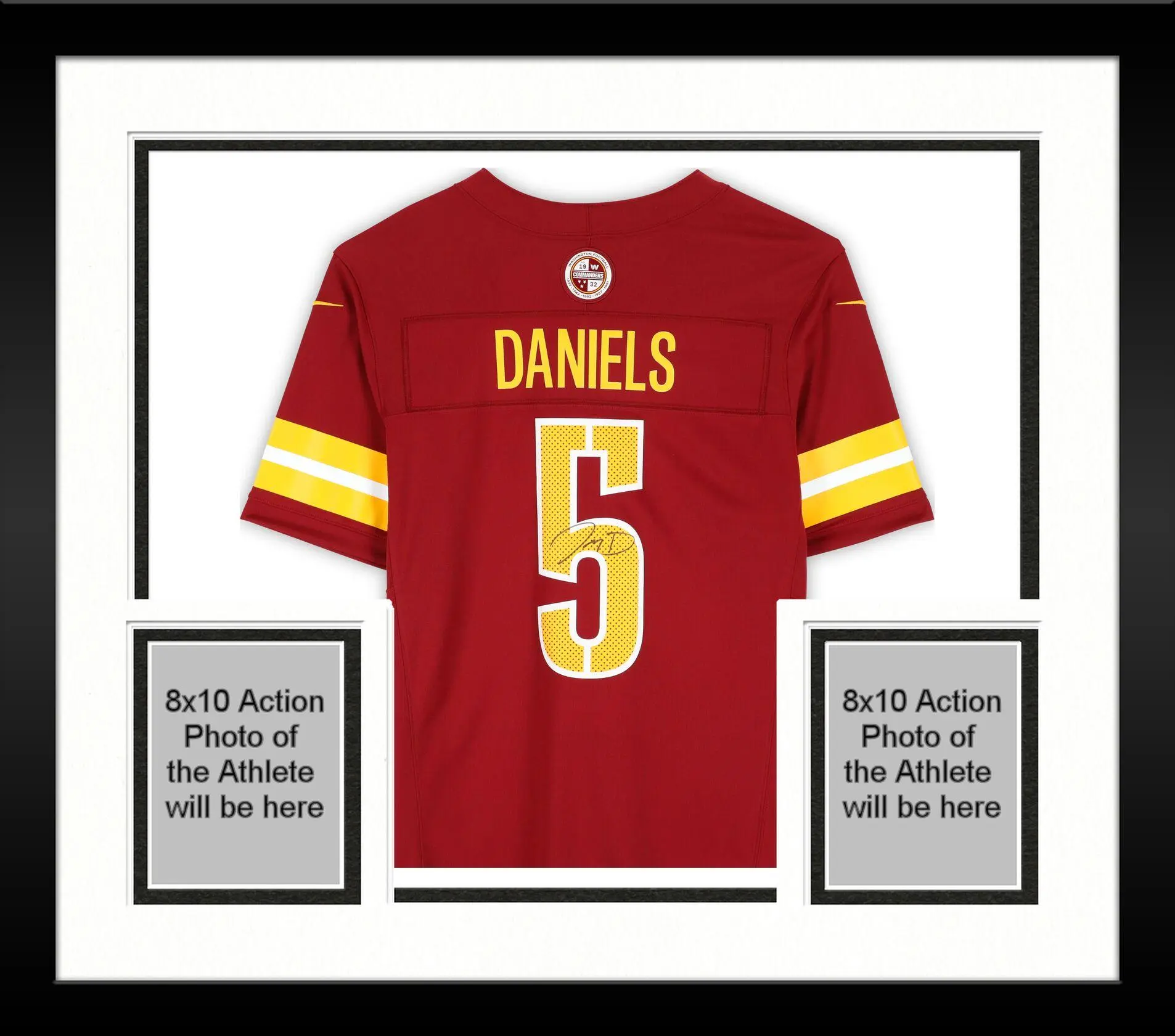 Framed Jayden Daniels Washington Commanders Autographed Nike Burgundy Vapor Fuse Limited Jersey - Fanatics Authentic Certified - NFL Memorabilia
