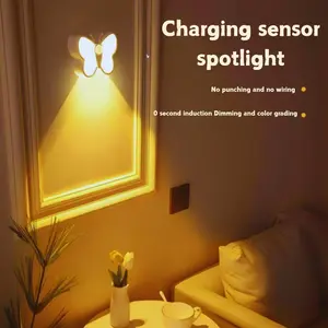 Magnetic LED Butterfly Wall Light, USB Rechargeable, Warm Light, Motion Sensor, Perfect Gift for Home Decor