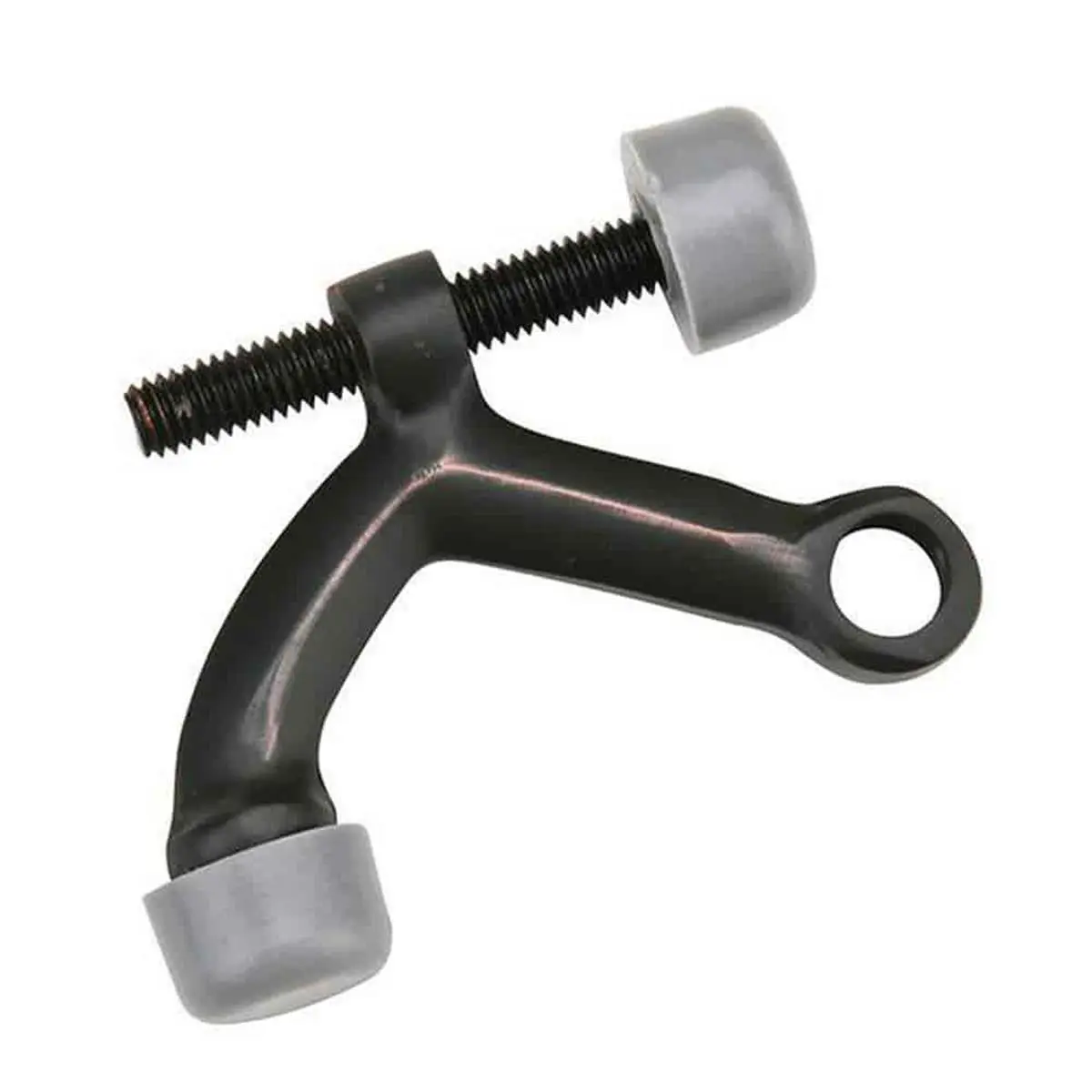 212 MAIN Emtek Pivot Hinge Stop, Solid Brass Construction, Flat Black Finish, Rubber Tips