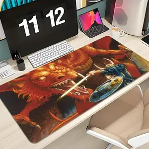 Game Dungeons Dragons DND Mouse Pad Design XXL 1000×500mm 900×400mm 800×400mm 600x300mm Large Gaming Mouse Pad - Extended, Thick, Non-Slip Rubber Base Desk Mat with Precision Stitched Edges - Washable Large Desk Pad