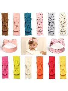 Baby Bow Headband, Versatile Polka Dot Hair Band, Spring Summer New Solid Color Hair Accessories, Stylish and Comfortable, Headband Set