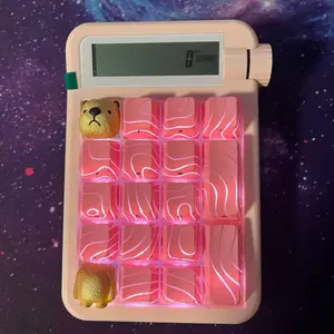 Cypher21 Wireless Custom Mechanical Pink Numeric Keypad Keyboard with Hot Swap Brown Switch, Customizable Display Keys, BT-USB Transceiver, Wired Connections, 1 x USB-Type-C Dual Interface Cable for Office & Casual Games
